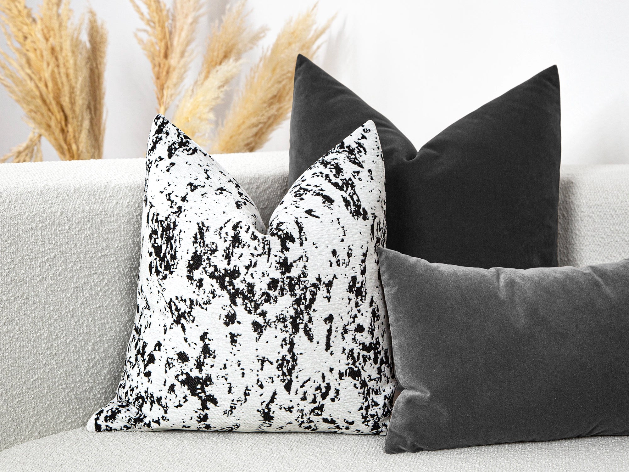 White Abstract Textured Pillow Cover