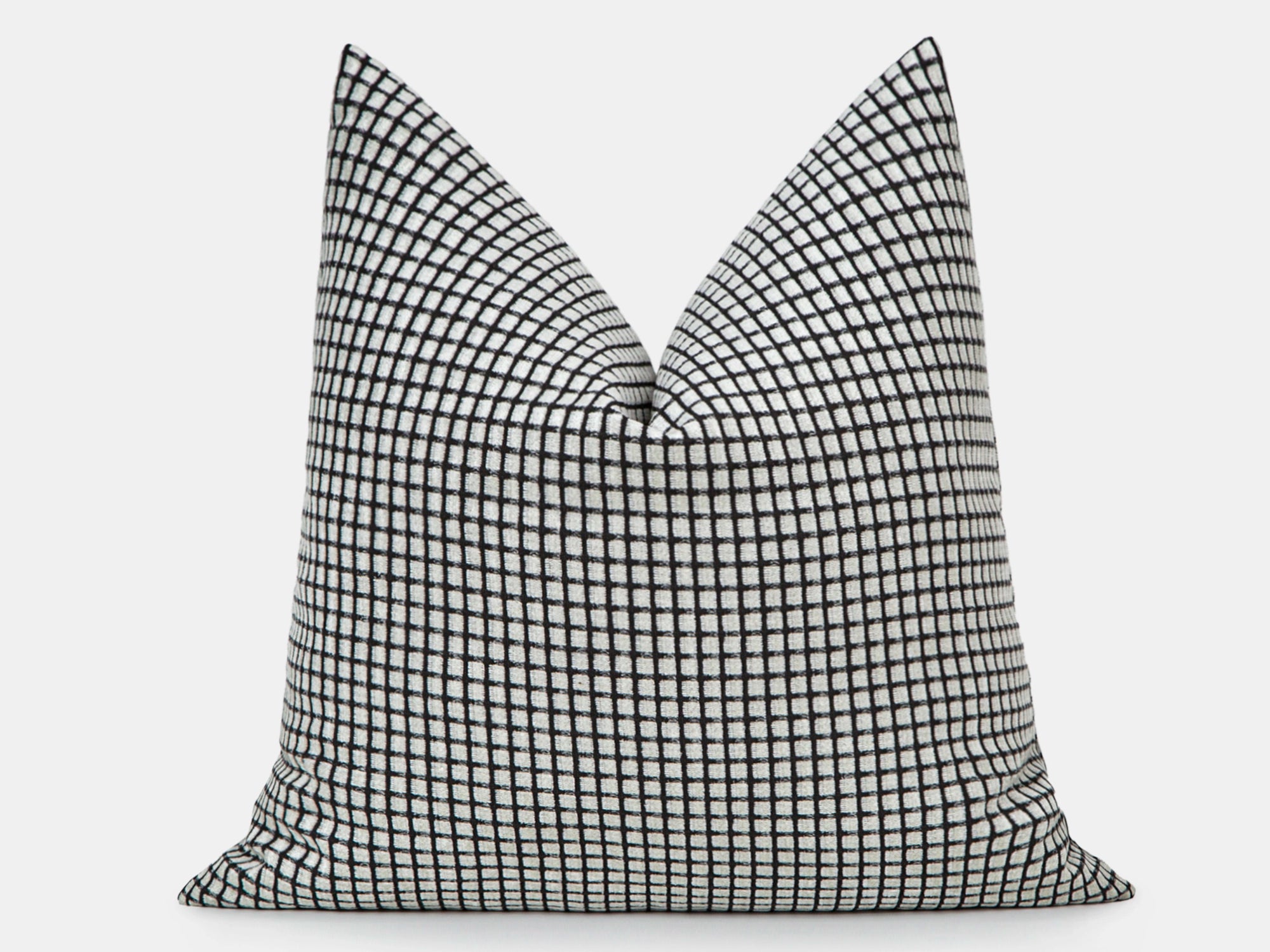 Off White and Black Woven Pillow Cover