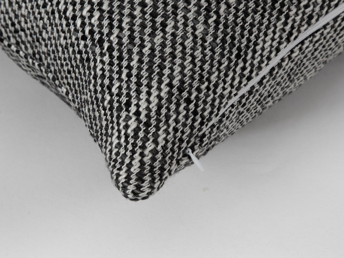 Black and White Woven Pillow Cover