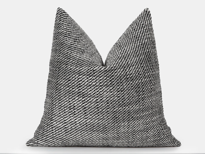 Black and White Woven Pillow Cover
