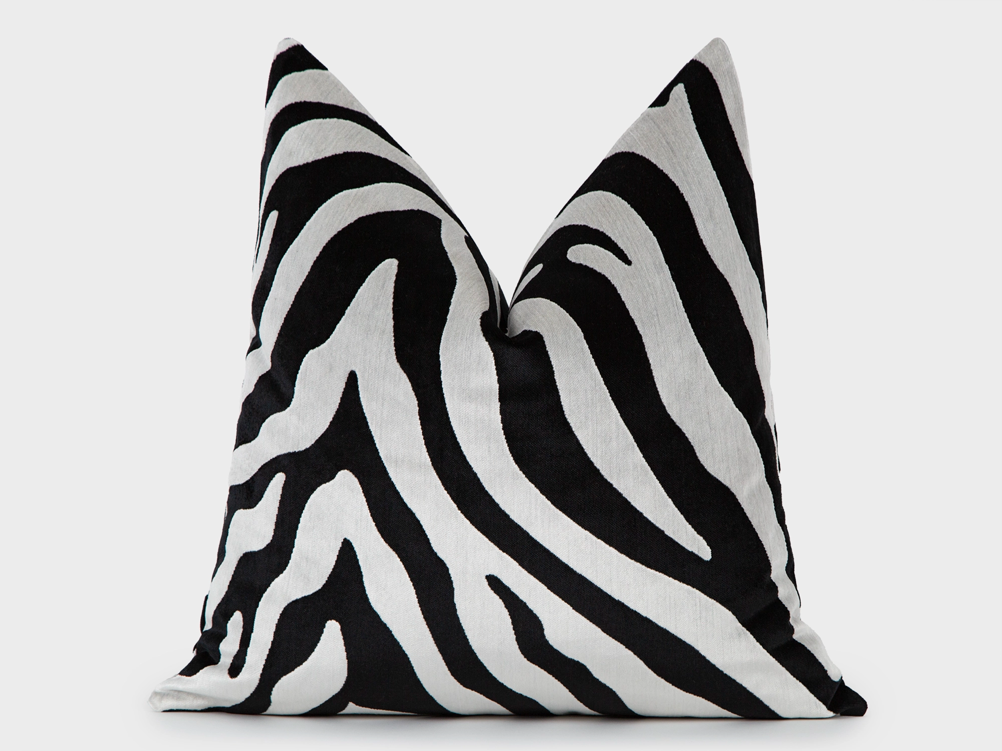 Black and White Zebra Velvet Pillow Cover