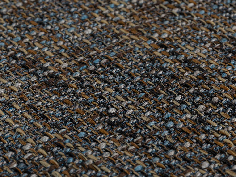 Blue & Brown Woven Upholstery Fabric - Harvest