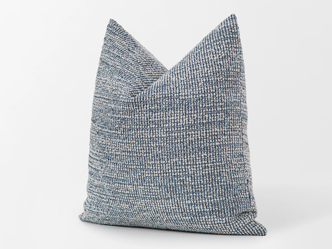 Blue Boho Textured Pillow Cover
