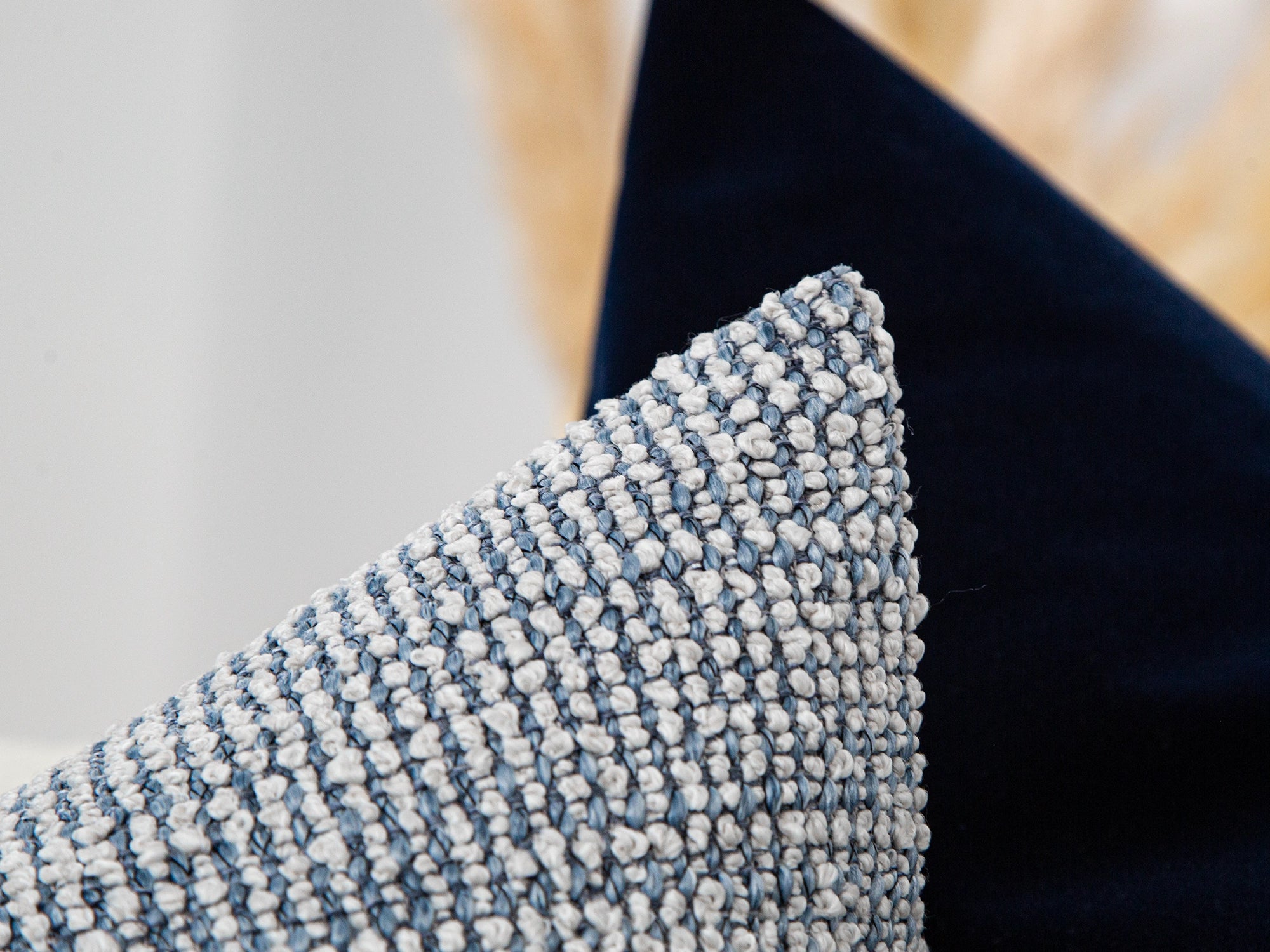 Blue Boho Textured Pillow Cover