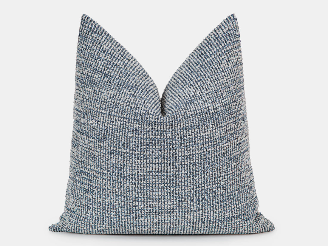 Blue Boho Textured Pillow Cover