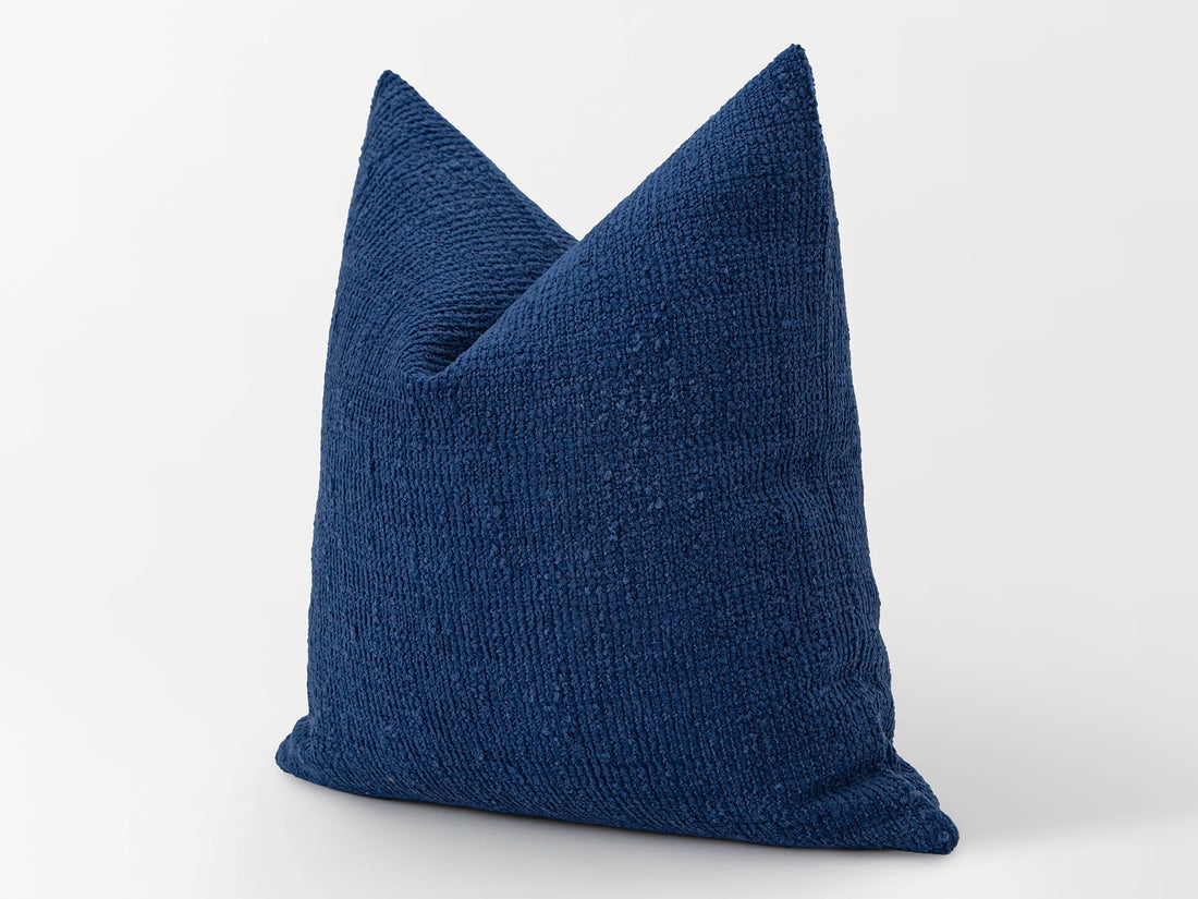 Blue Boho Textured Pillow Cover