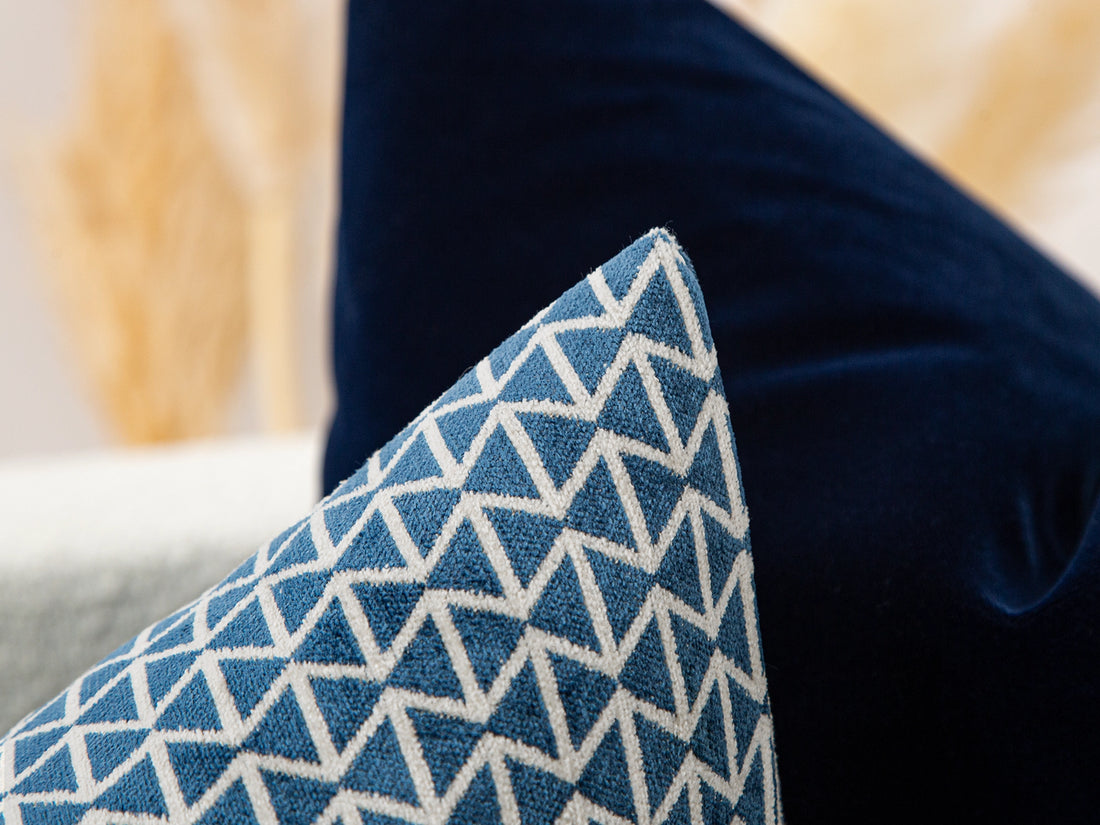 Blue Bowtie Woven Pillow Cover - Vector