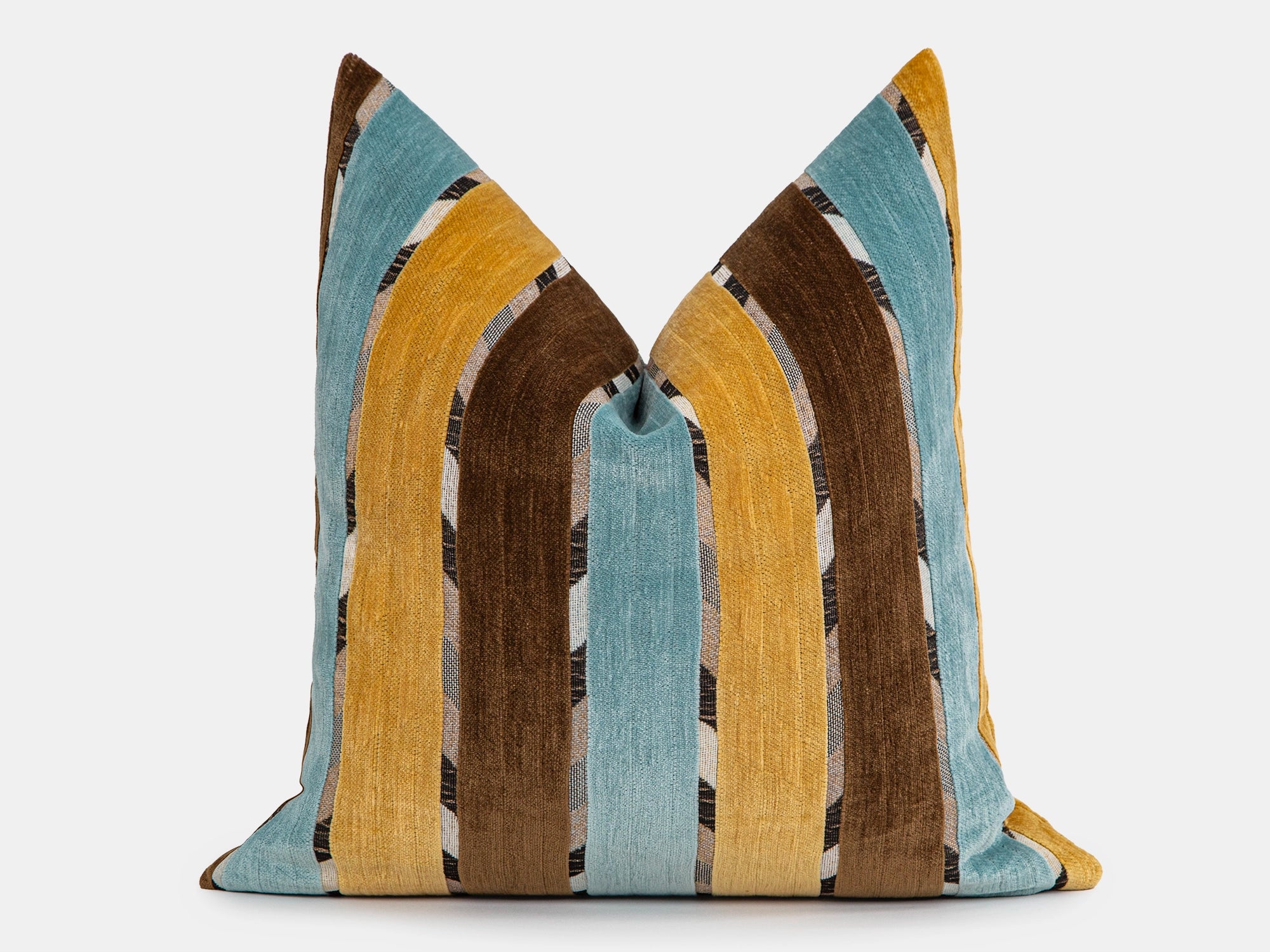 Blue Brown Mid-Century Pillow Cover