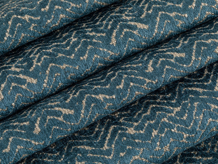 Blue Chevron Upholstery Fabric - Nexus Chevron