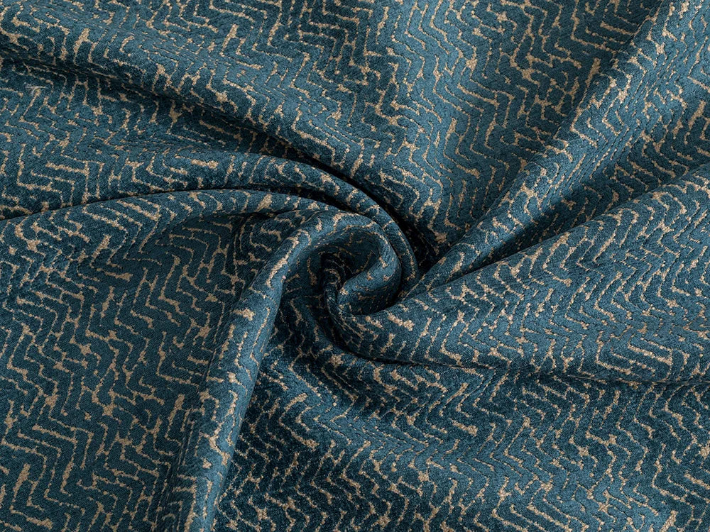 Blue Chevron Upholstery Fabric - Nexus Chevron