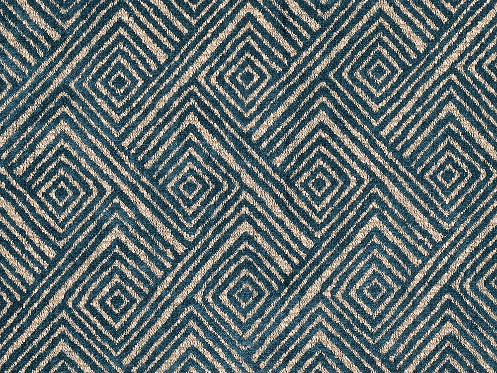 Blue Geometric Upholstery Fabric – Nexus Diamond