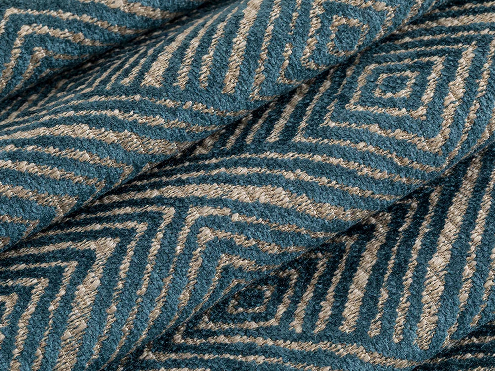 Blue Geometric Upholstery Fabric – Nexus Diamond