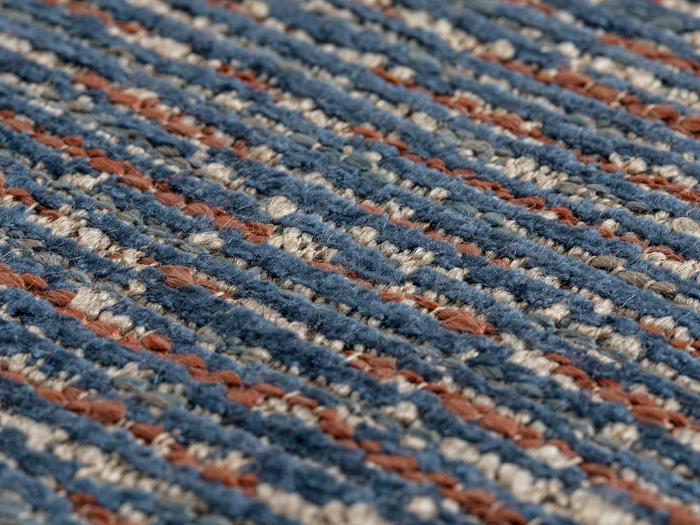 Blue Striped Upholstery Fabric - Nexus Terra Lines