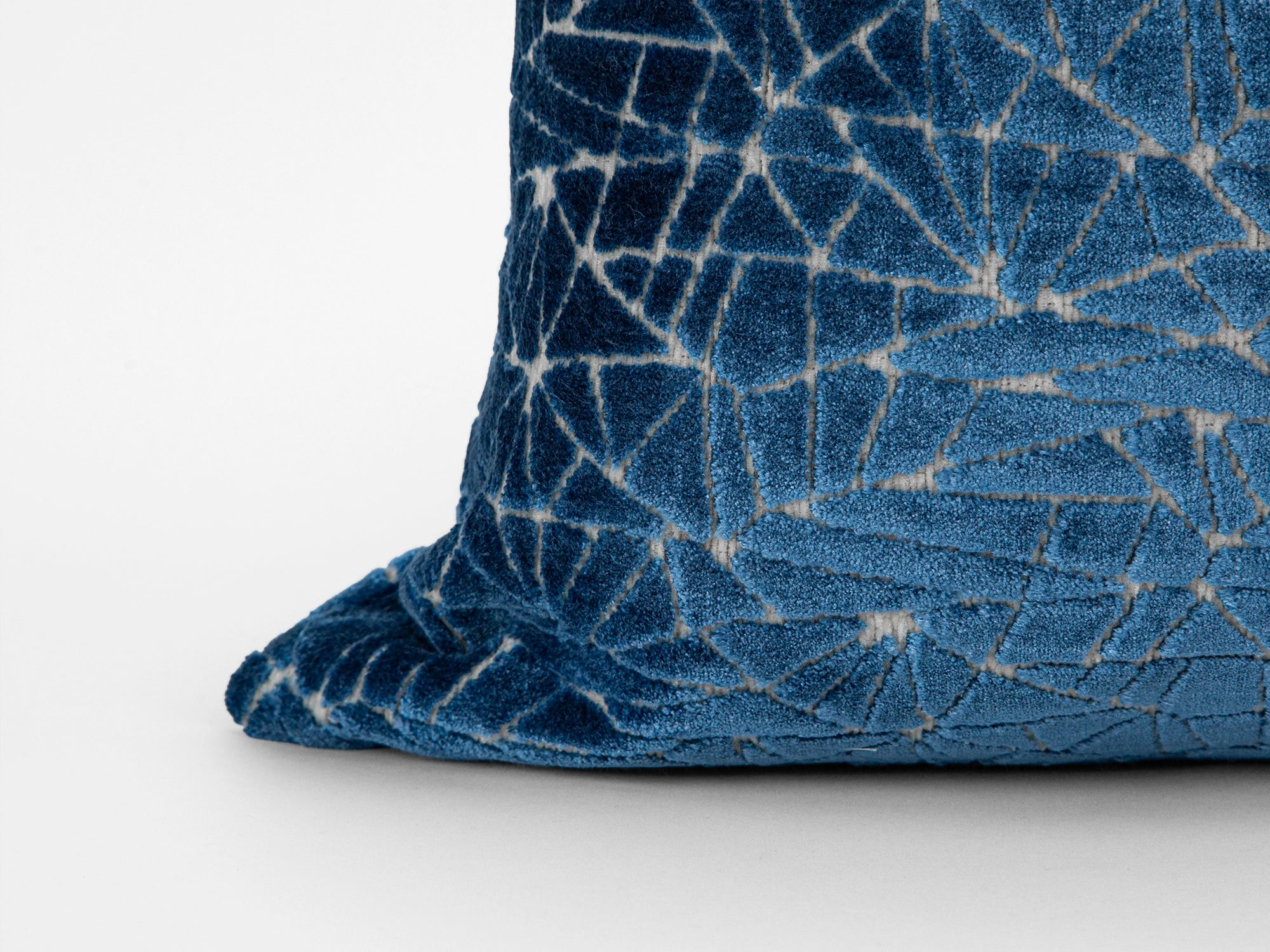 Blue Cut Velvet Luxury Pillow Cover