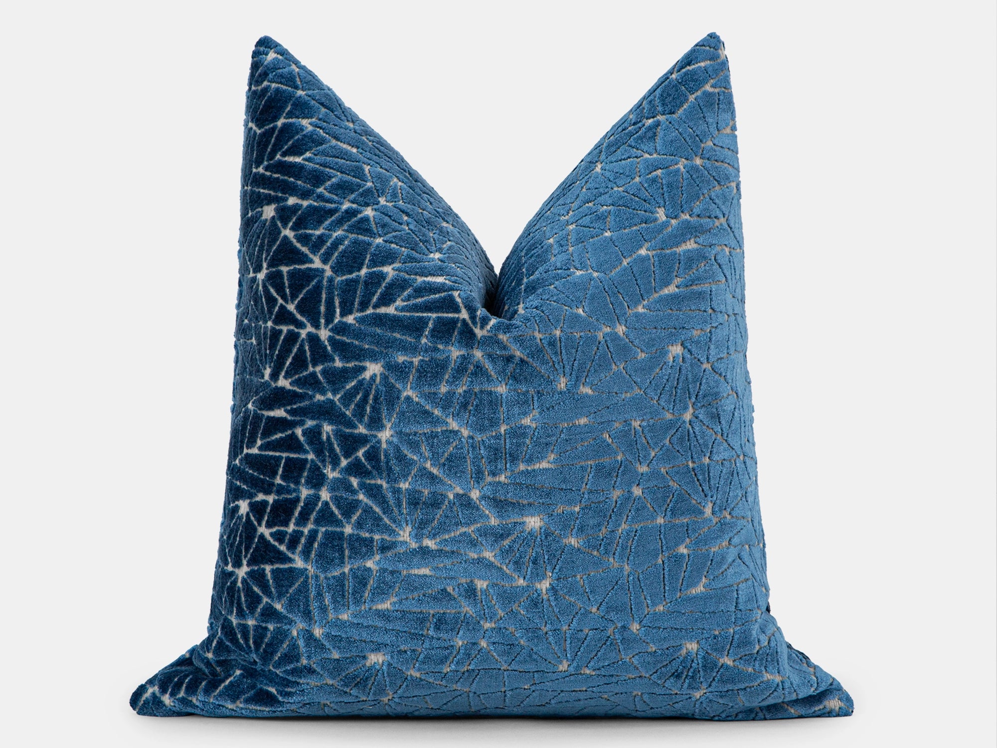 Blue Cut Velvet Luxury Pillow Cover