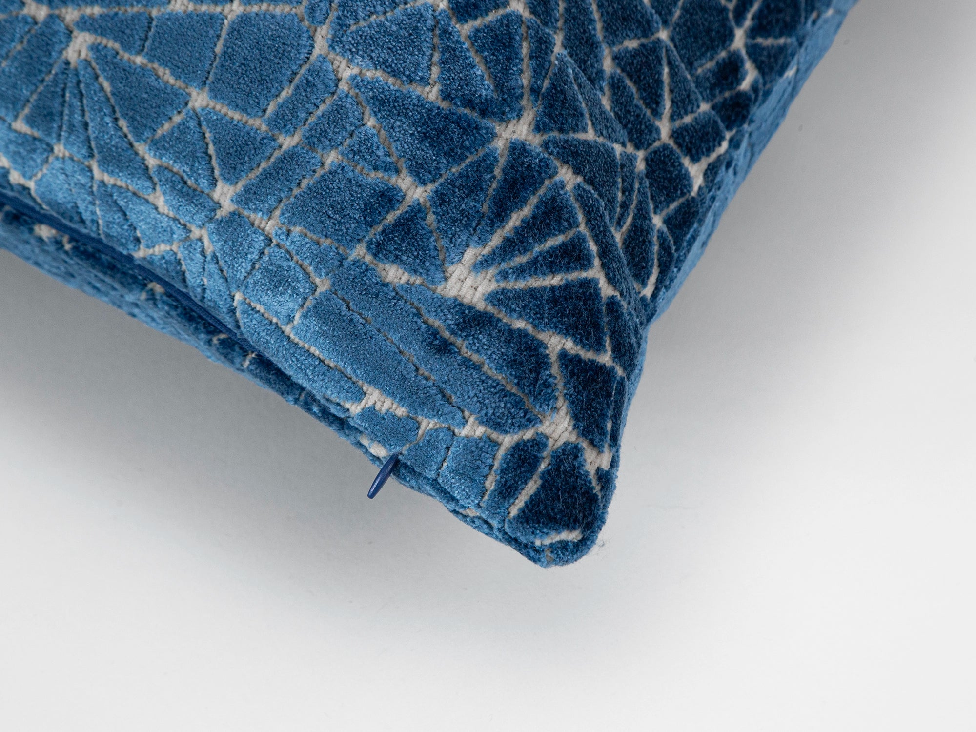 Blue Cut Velvet Luxury Pillow Cover