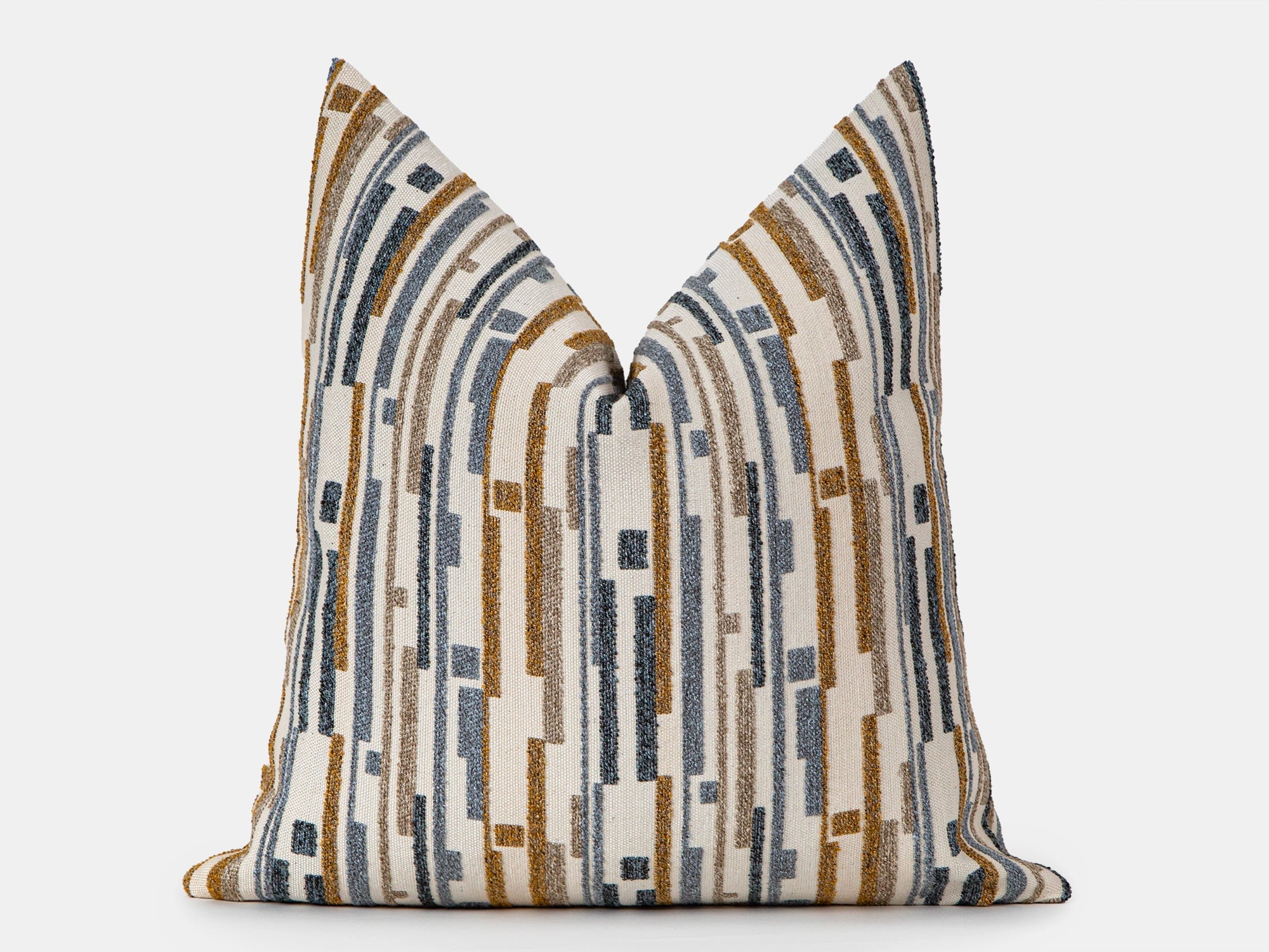Blue Dash Stripe Textured Pillow Cover