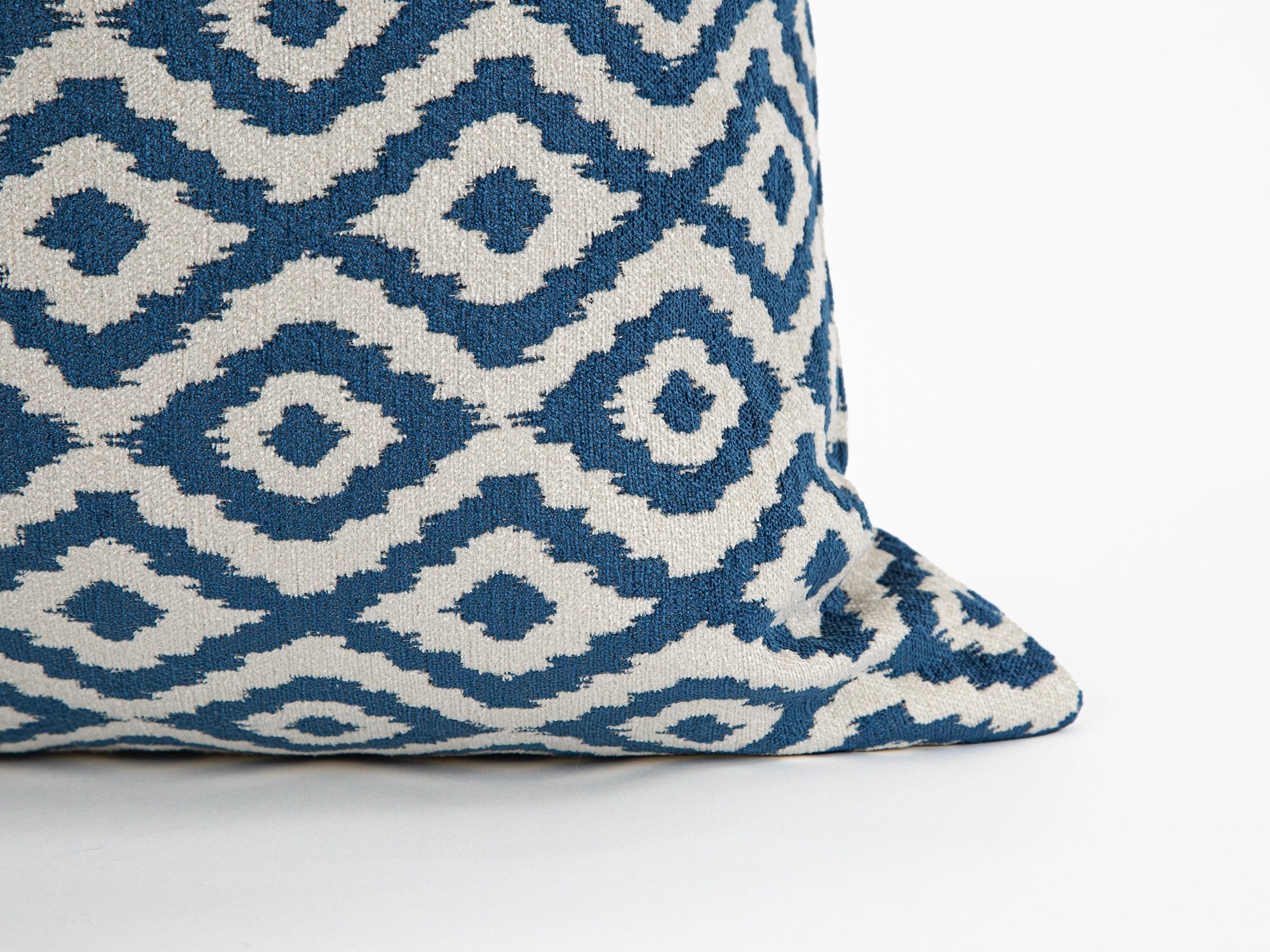 Blue Ikat Woven Pillow Cover - Vector