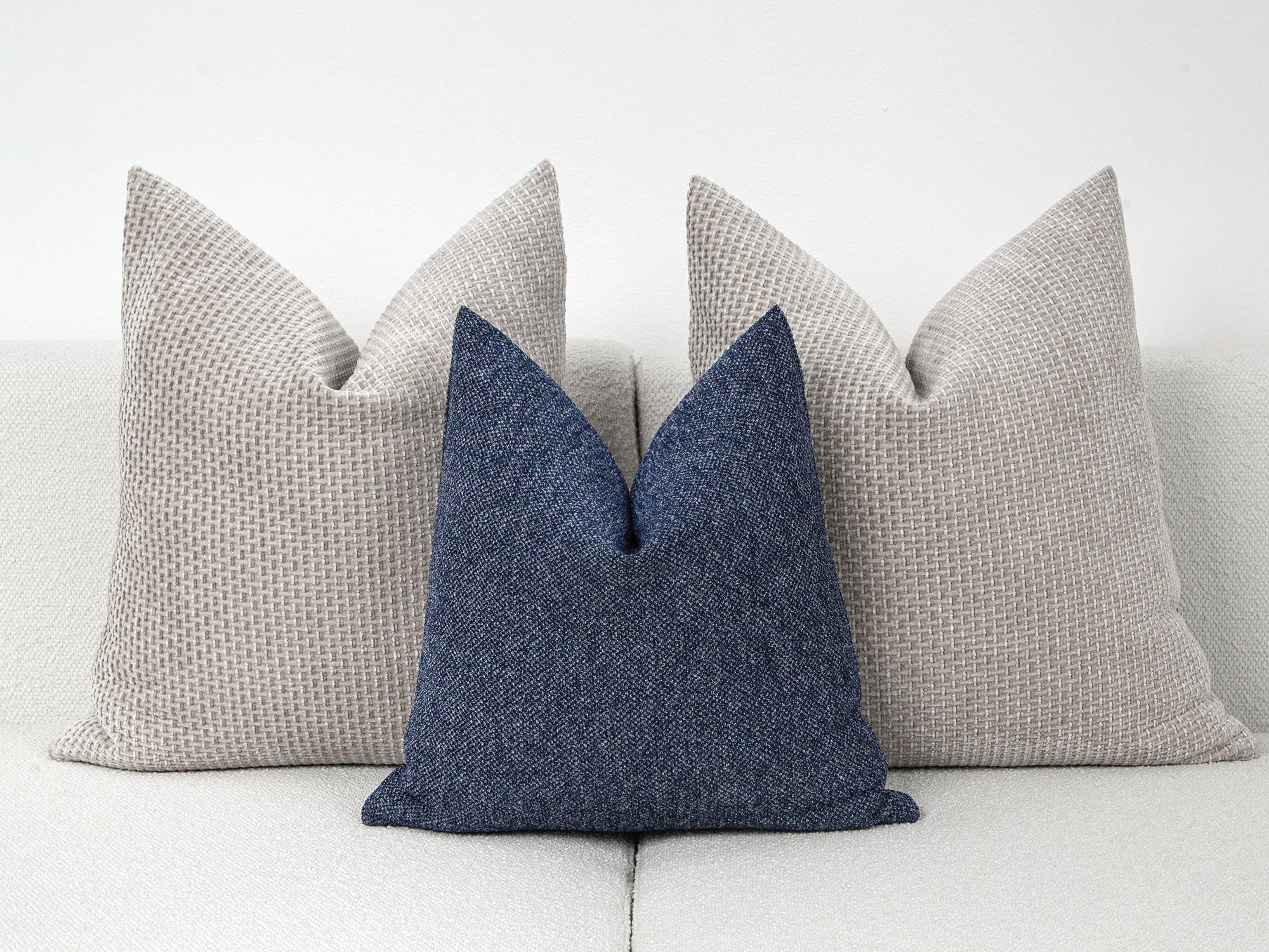 Marina Blue Woven Pillow Cover