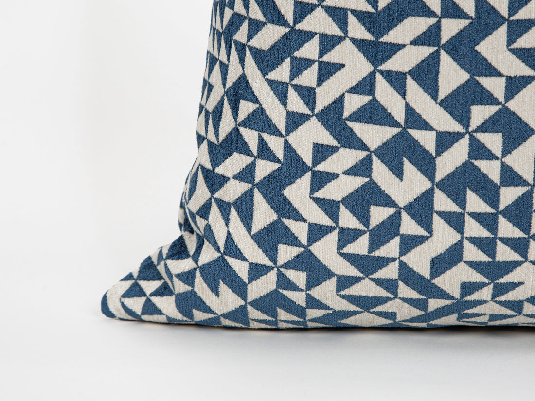 Blue Shards Woven Pillow Cover - Vector