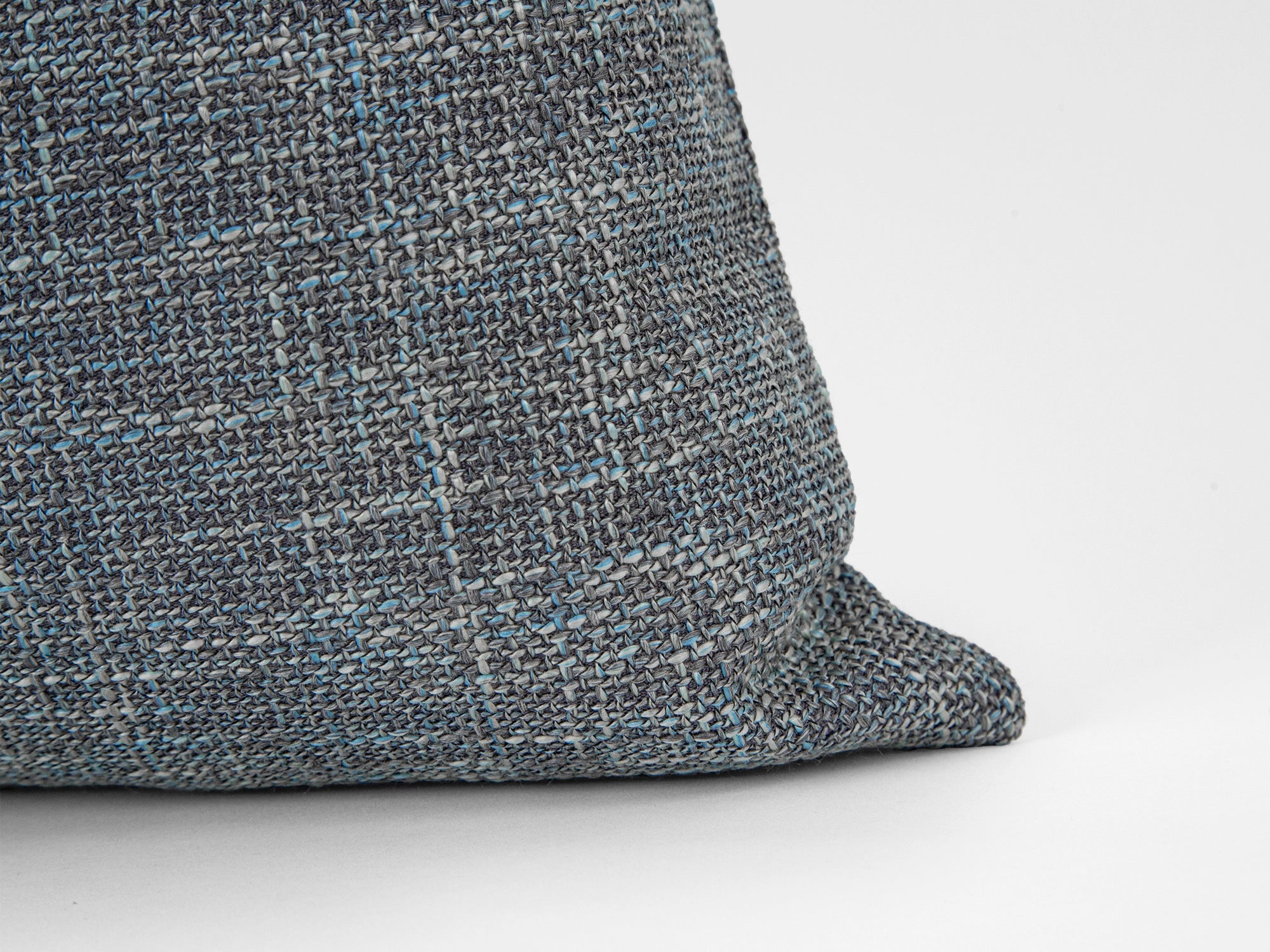Blue Gray Woven Linen Pillow Cover