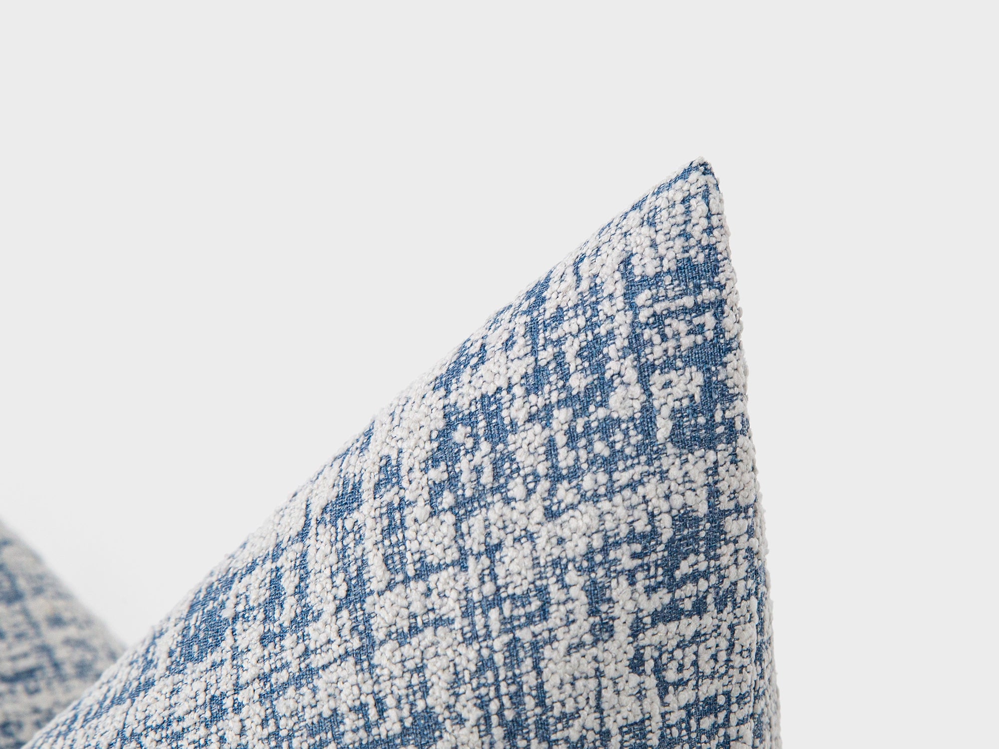 Blue Gray Brushed Woven Pillow Cover