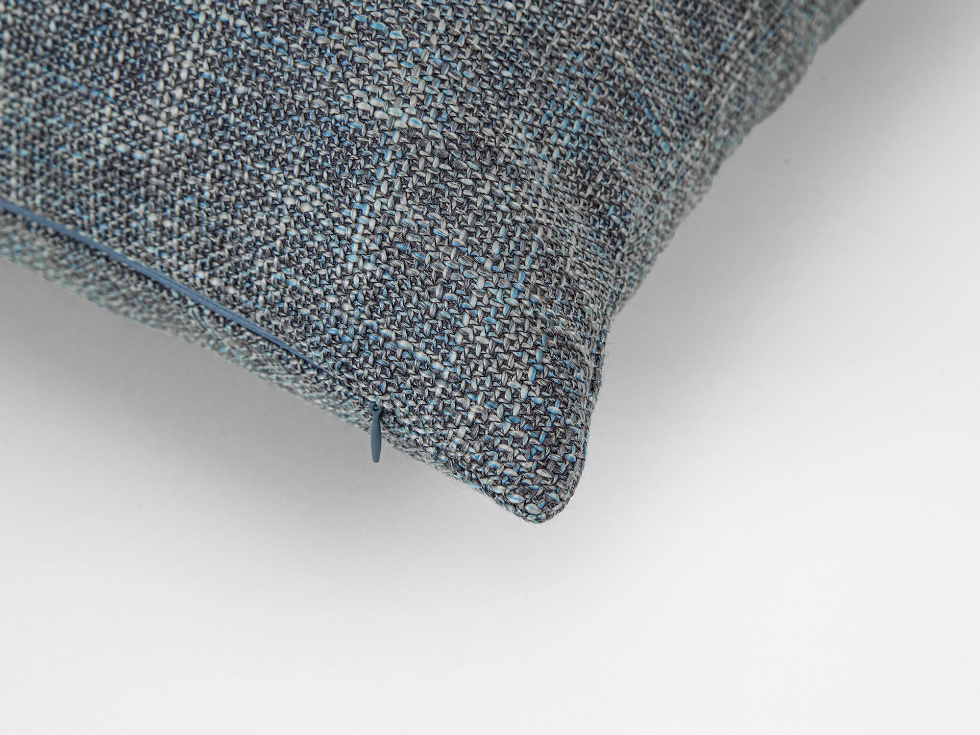 Blue Gray Woven Linen Pillow Cover