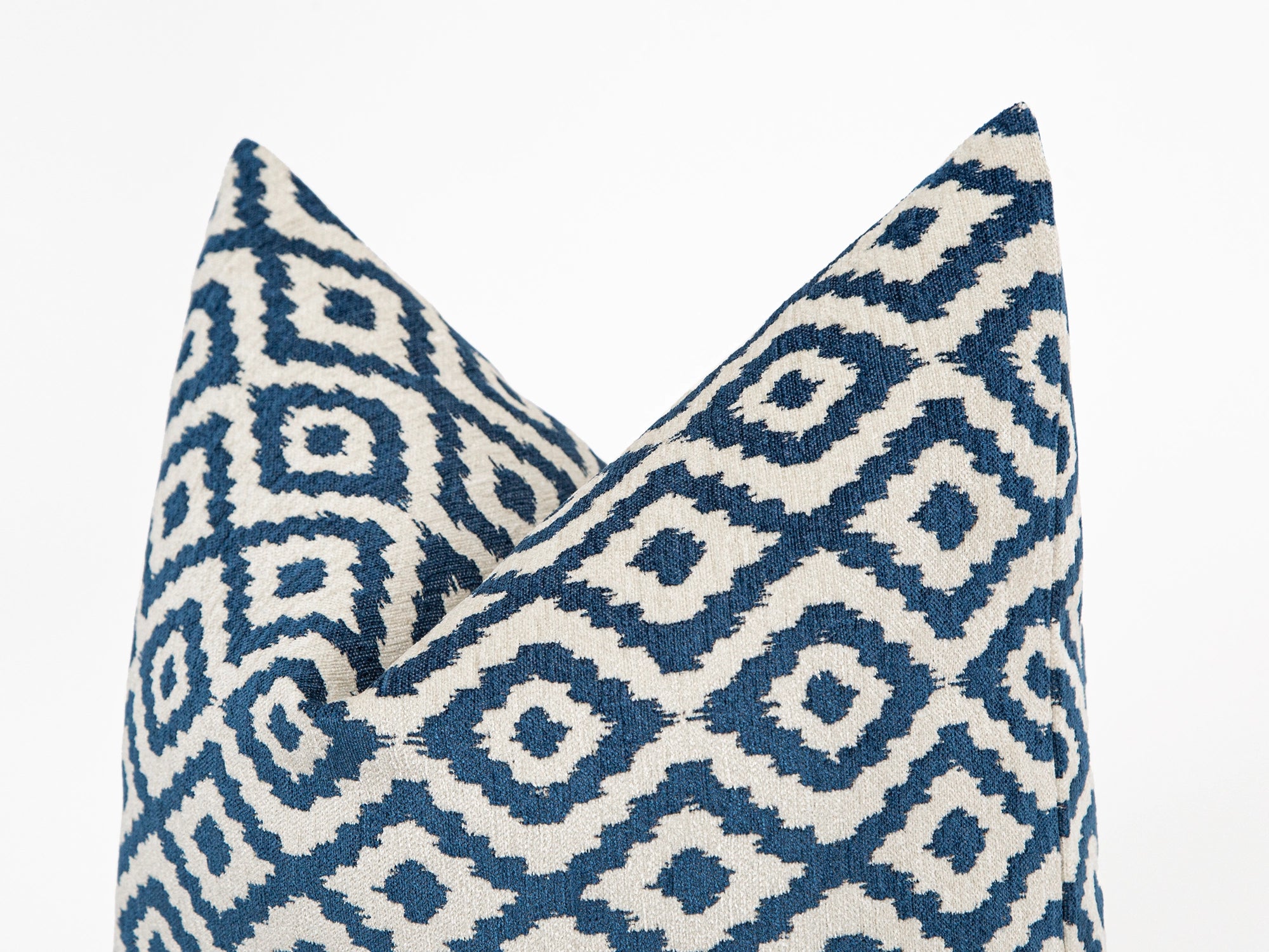 Blue Ikat Woven Pillow Cover - Vector