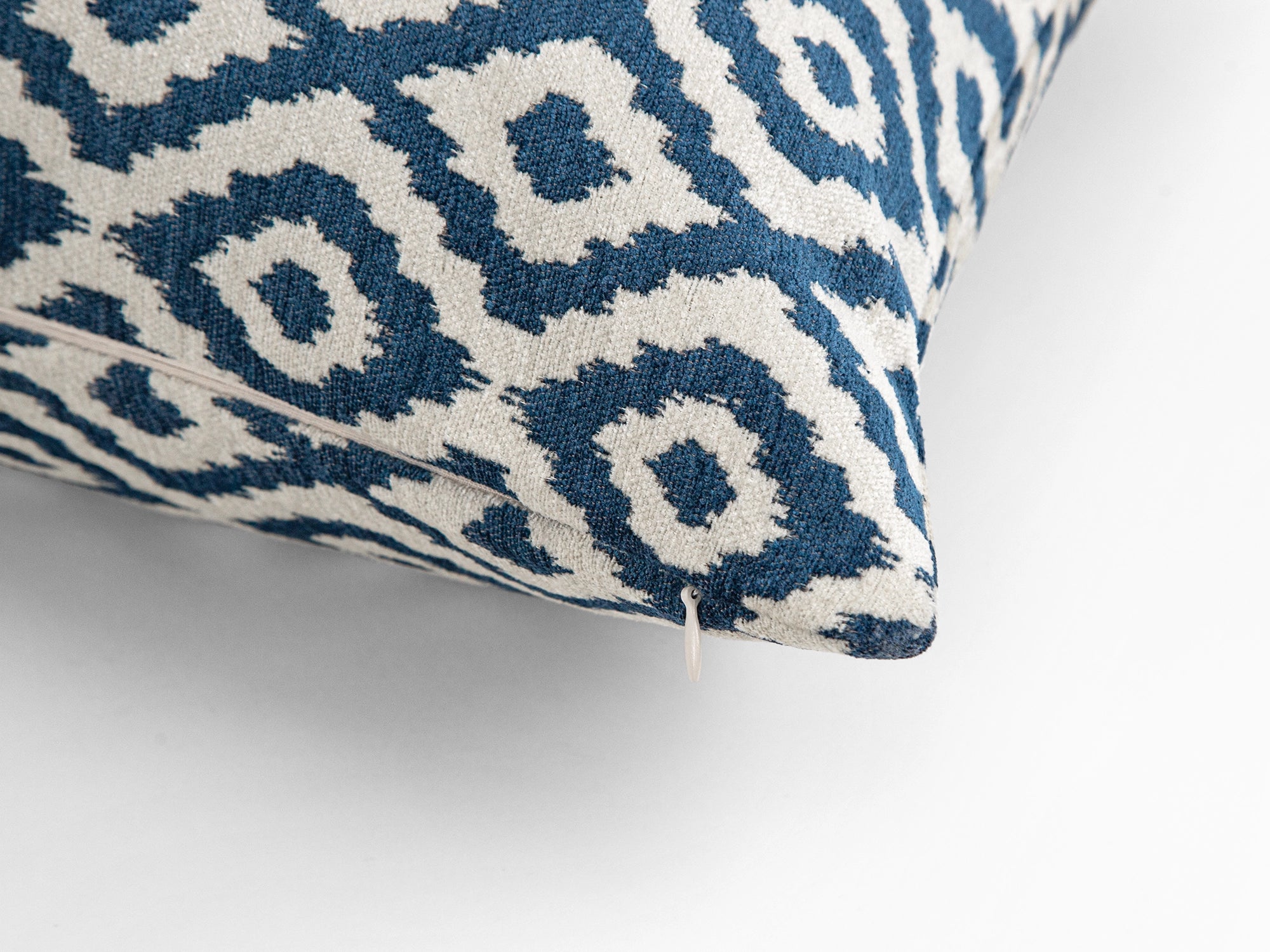 Blue Ikat Woven Pillow Cover - Vector