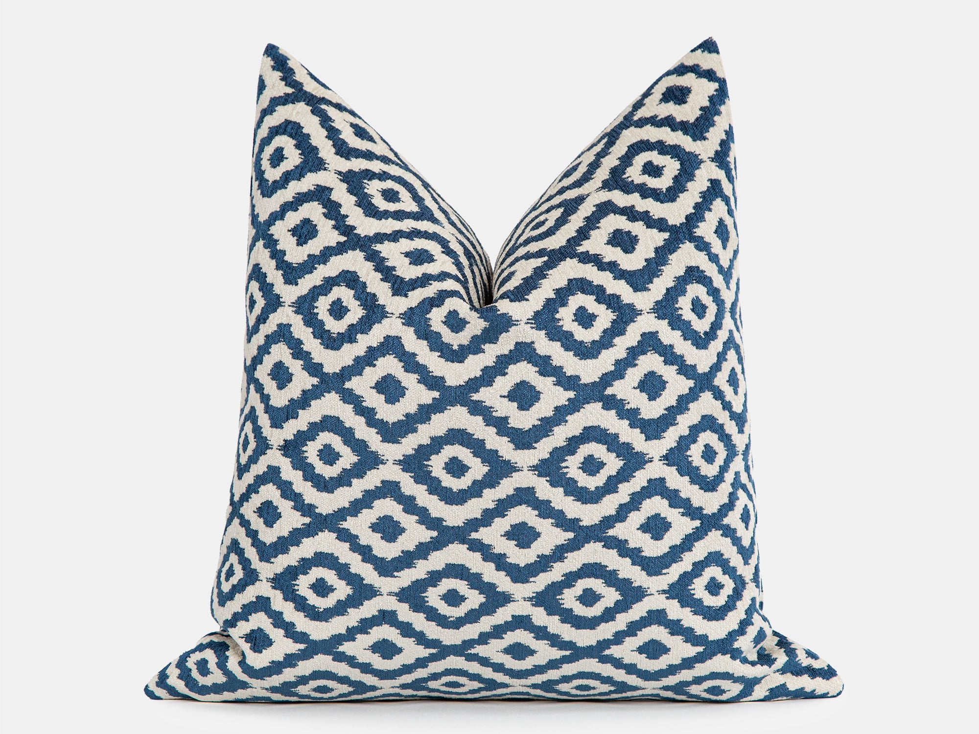 Blue Ikat Woven Pillow Cover - Vector