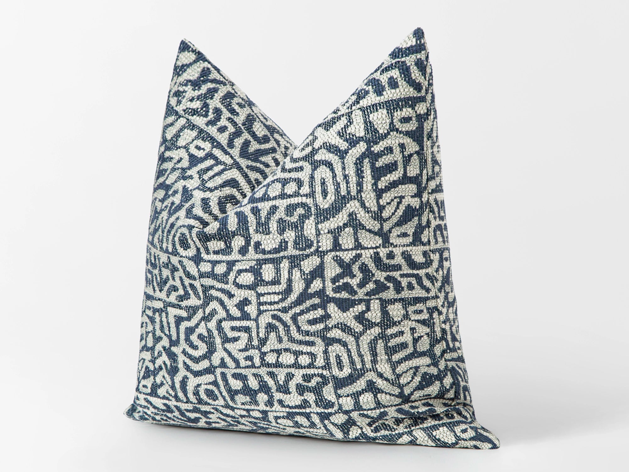 Blue Tribal Geometric Pillow Cover
