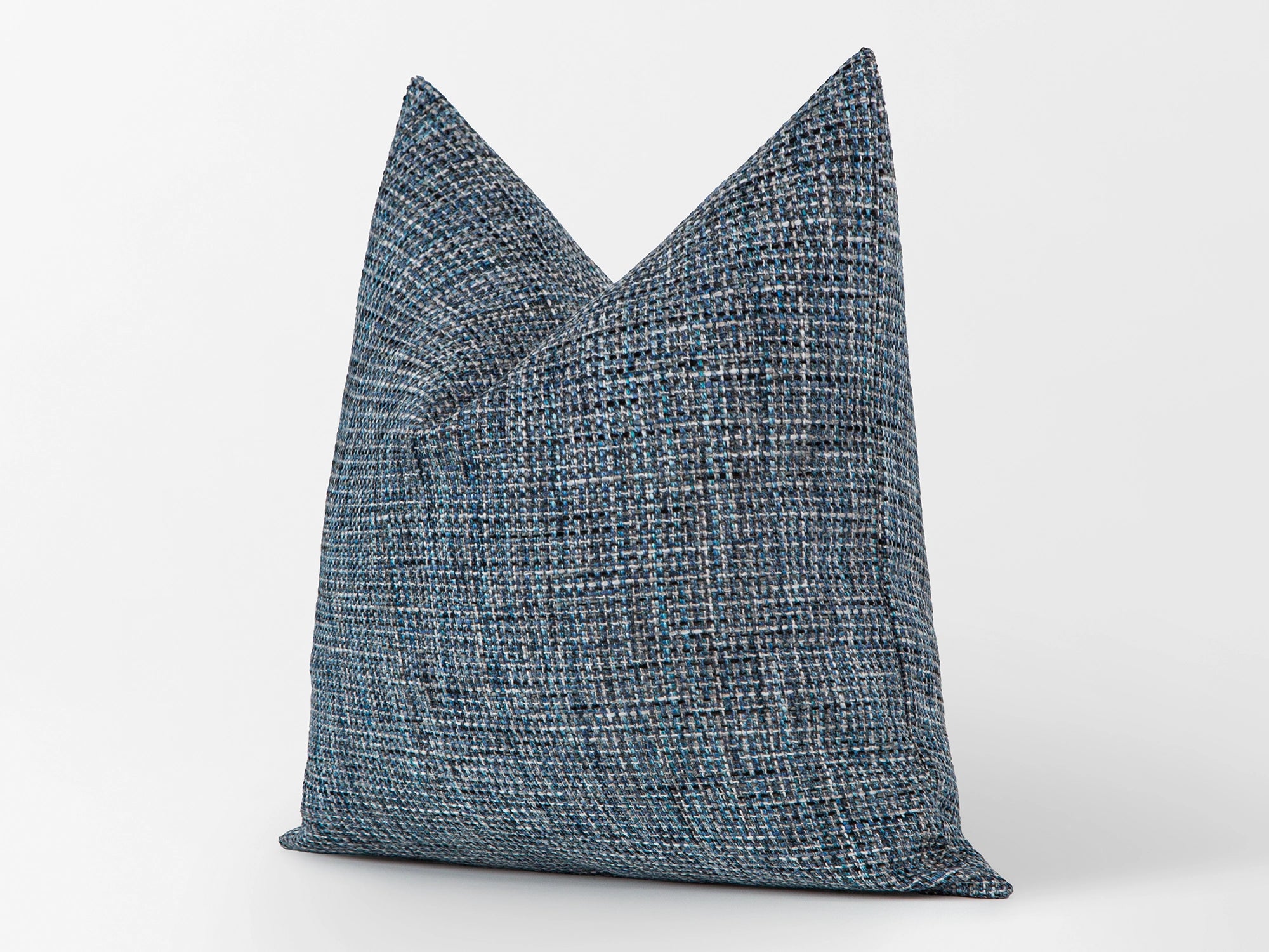 Blue Woven Linen Pillow Cover