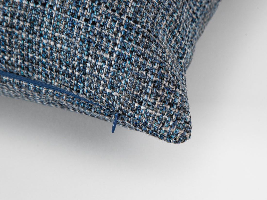 Blue Woven Linen Pillow Cover