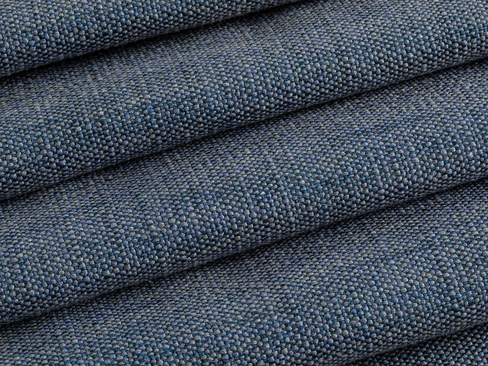 Blue Linen Look Upholstery Fabric - Cunda