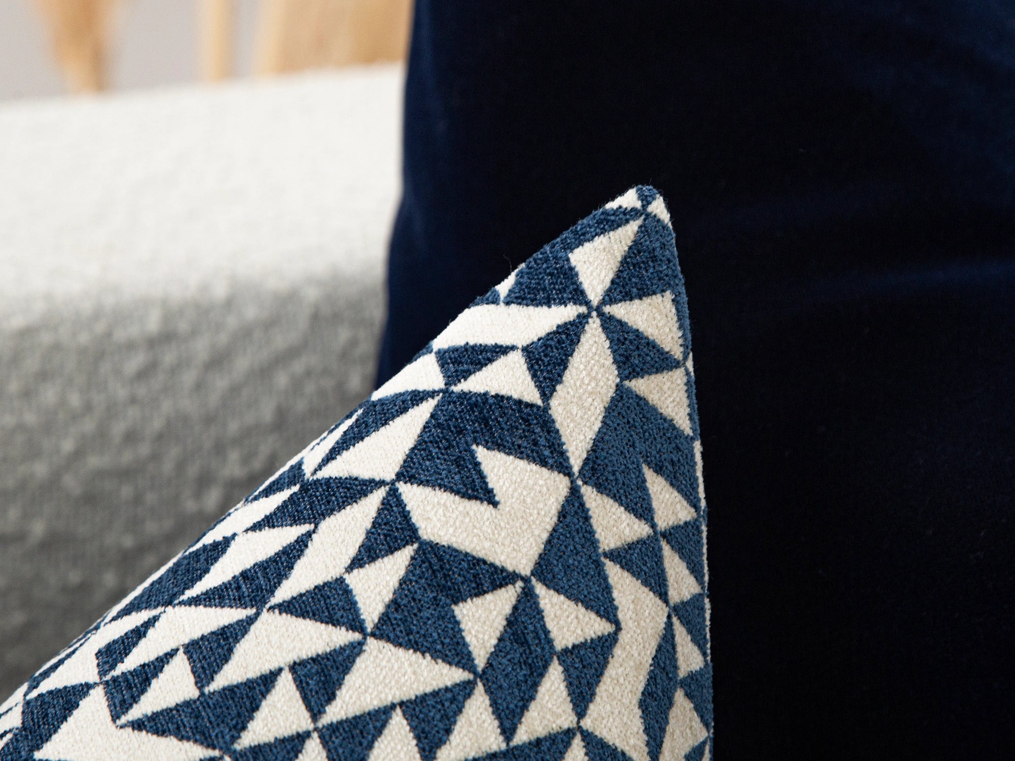 Blue Shards Woven Pillow Cover - Vector