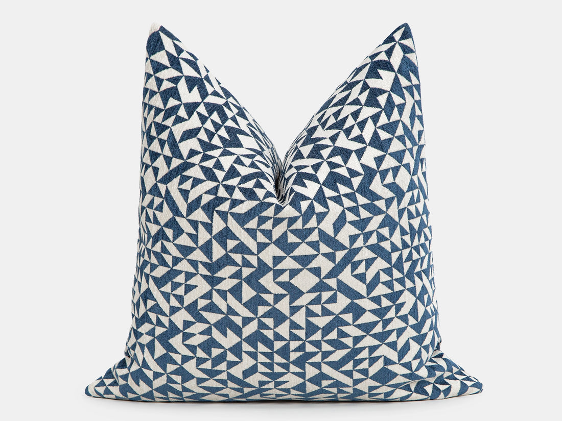 Blue Shards Woven Pillow Cover - Vector