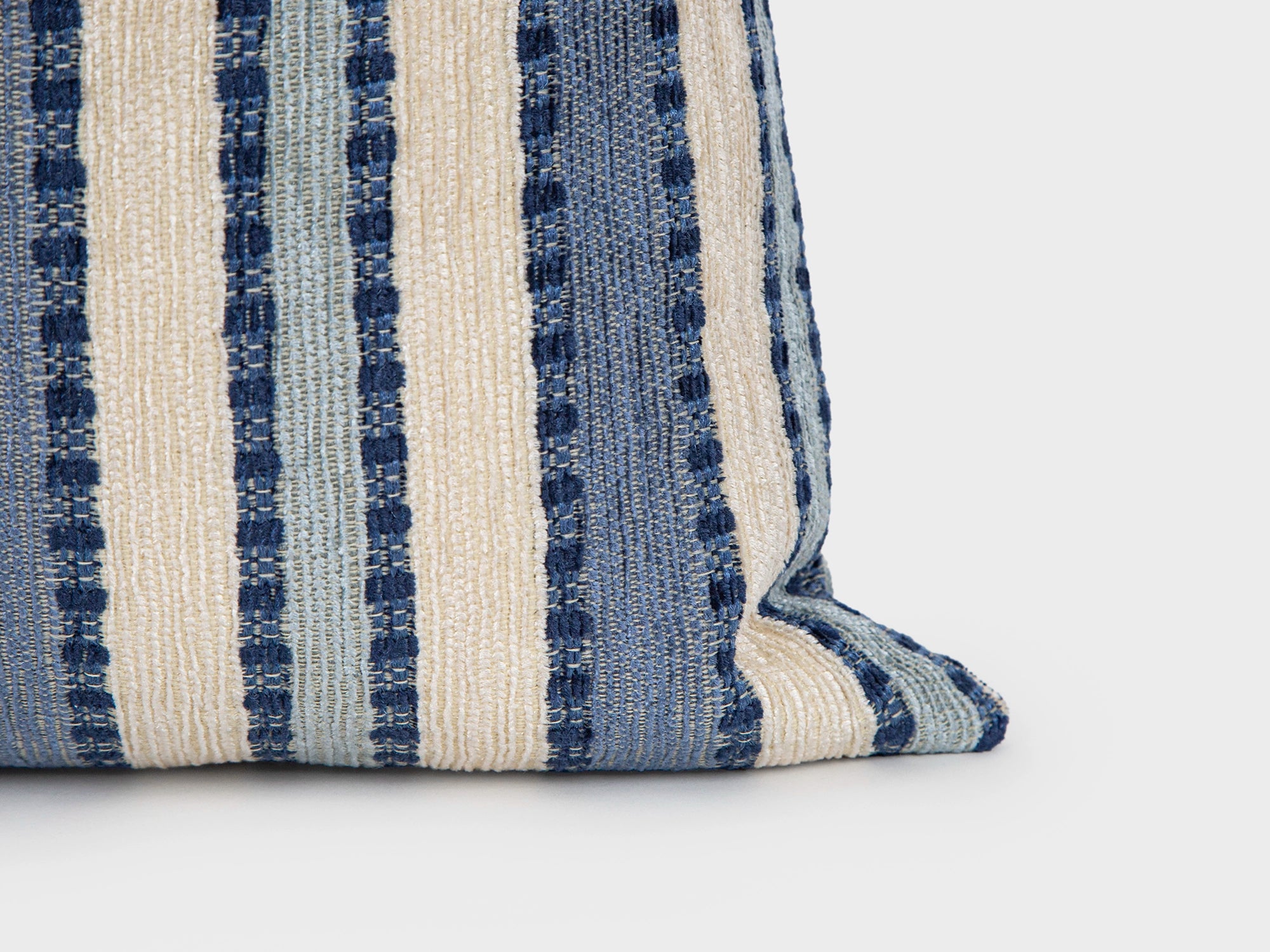 Blue Striped Woven Pillow Cover