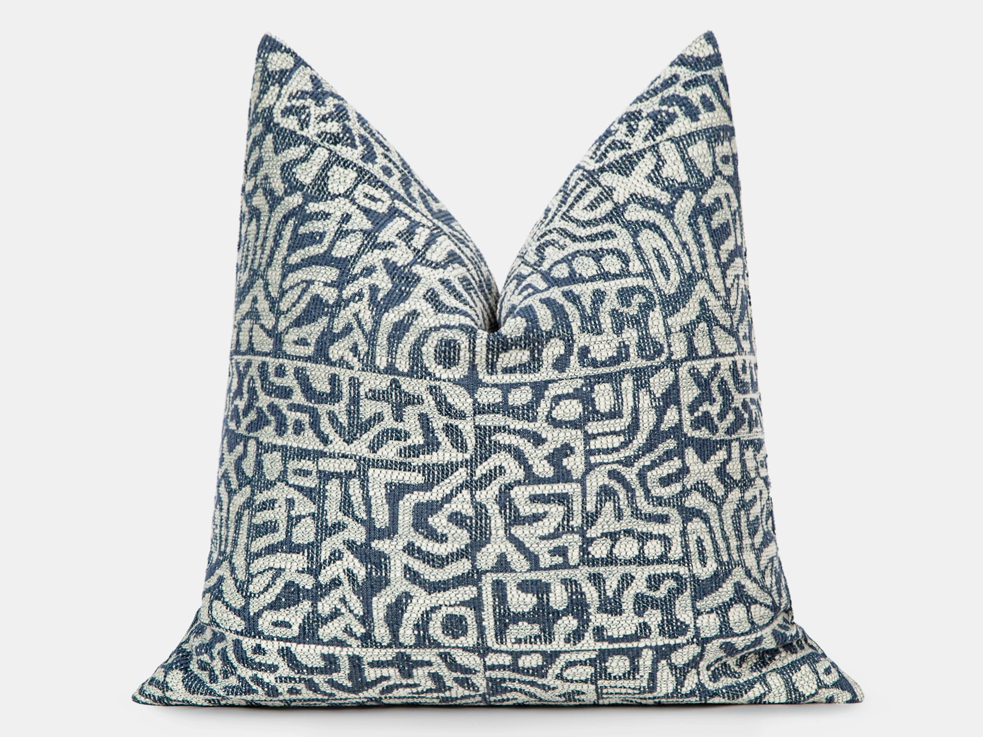 Blue Tribal Geometric Pillow Cover