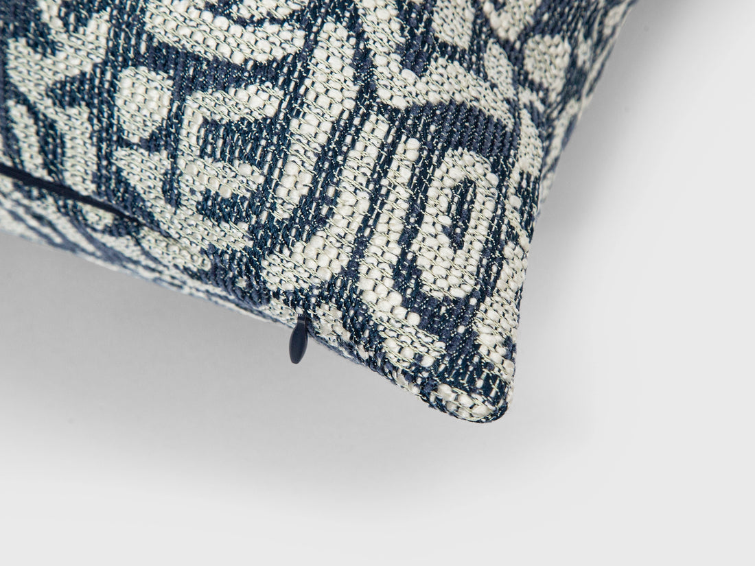 Blue Tribal Geometric Pillow Cover