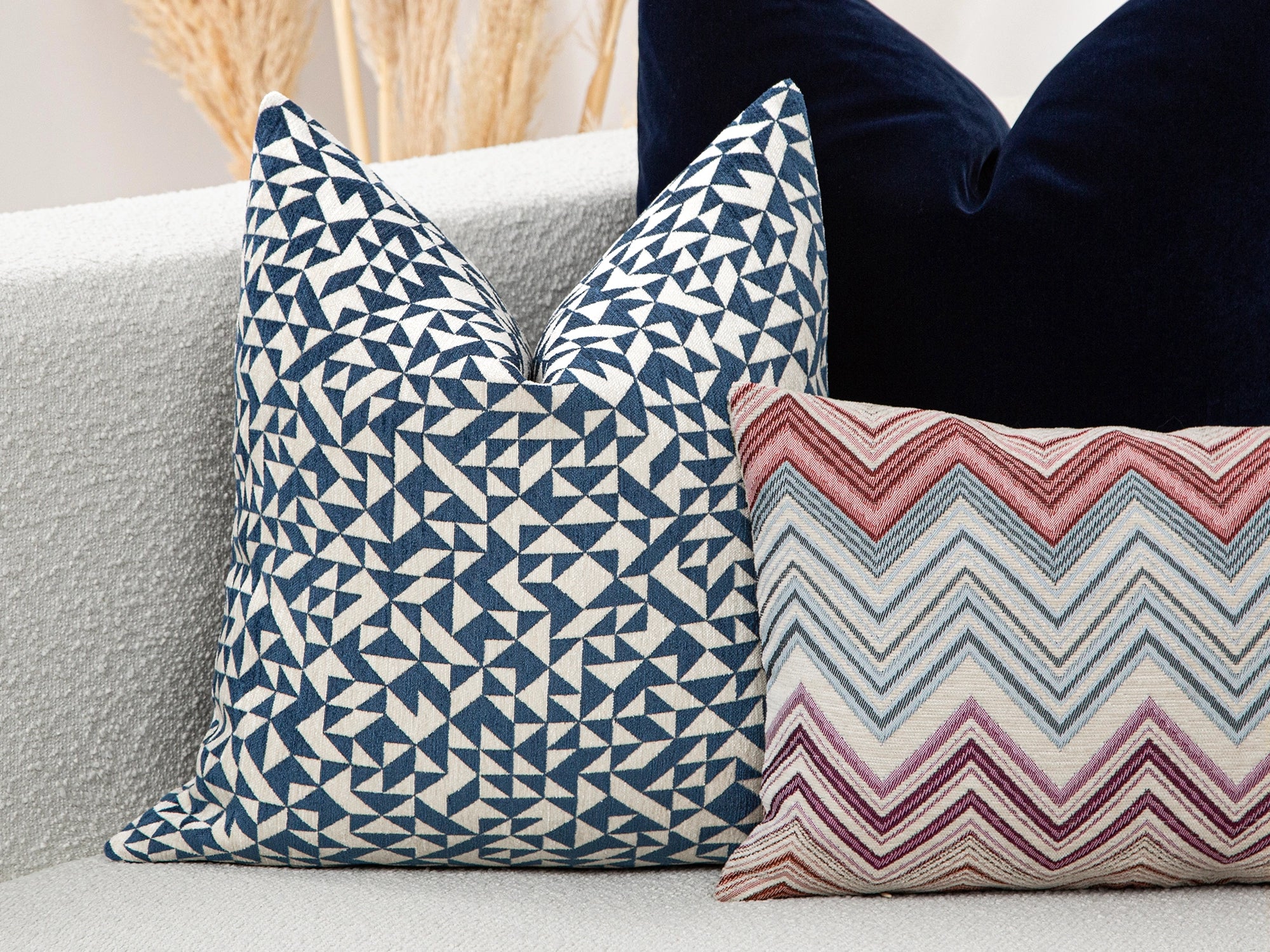 Blue Shards Woven Pillow Cover - Vector