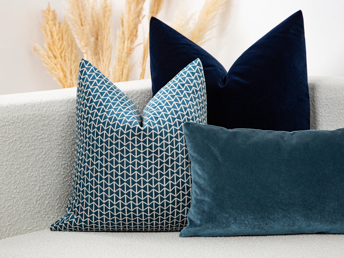 Blue Bowtie Woven Pillow Cover - Vector