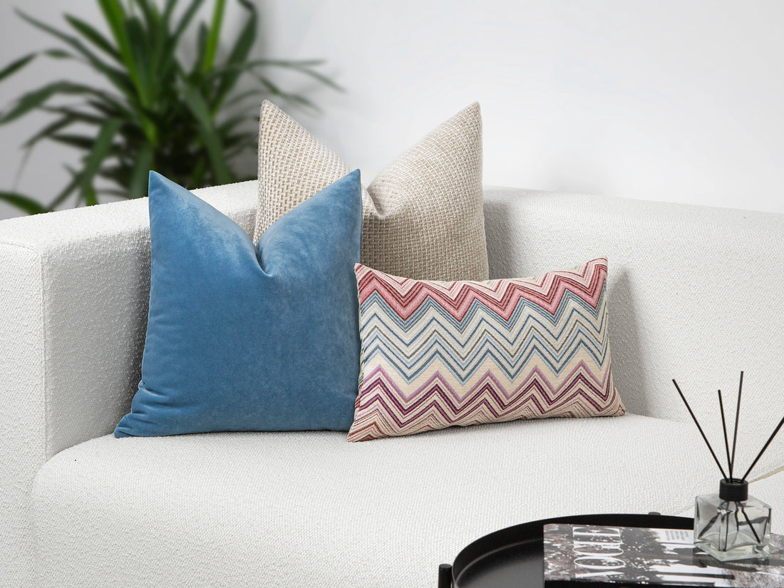 Sky Blue Velvet Pillow Cover