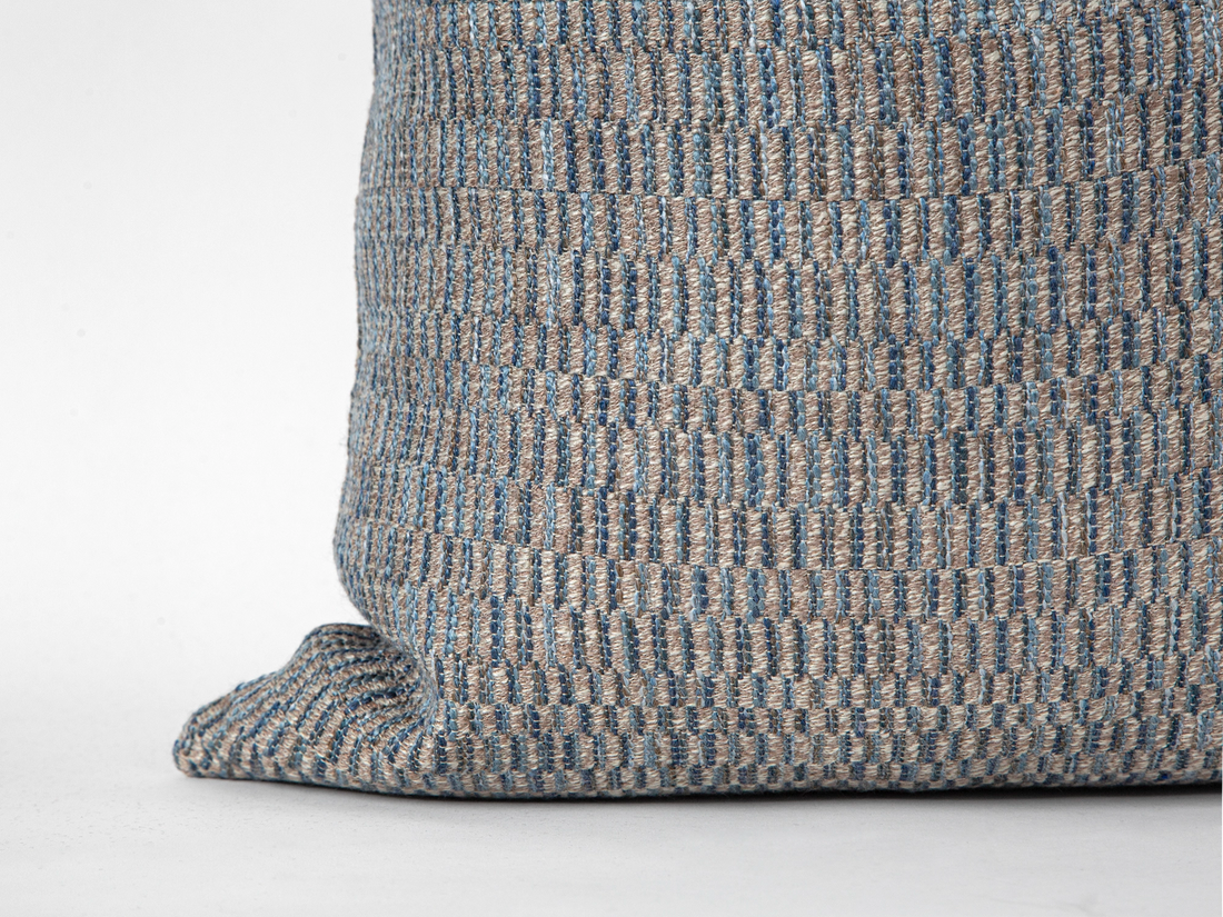 Blue Woven Throw Pillow Cover
