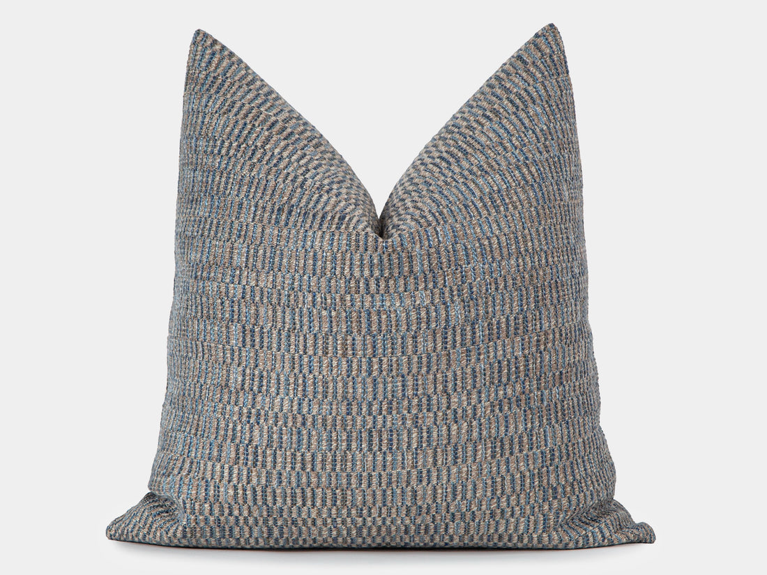 Blue Woven Throw Pillow Cover