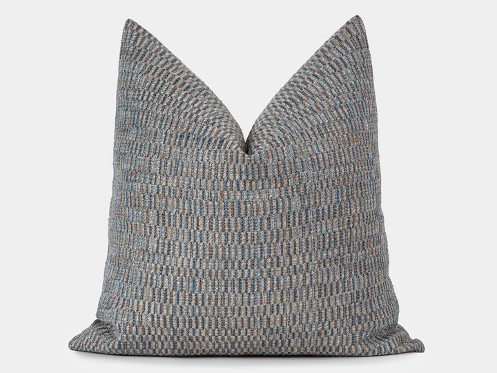 Blue Woven Throw Pillow Cover