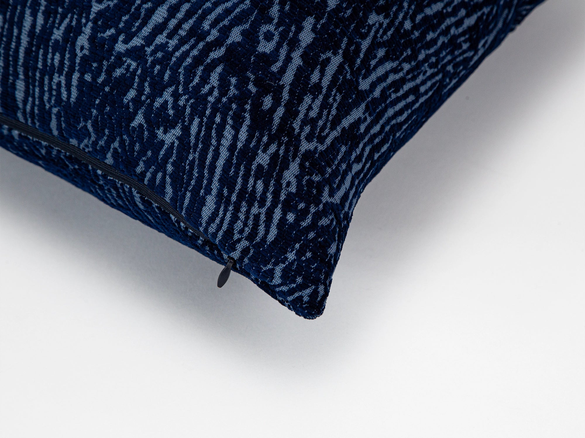 Blue Abstract Zebra Textured Pillow Cover