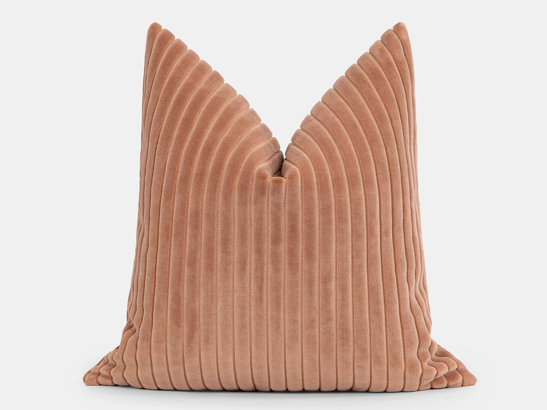 Blush Pink Corduroy Velvet Pillow Cover