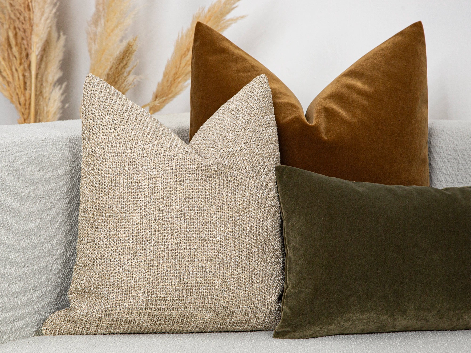 Beige Textured Boho Pillow Cover