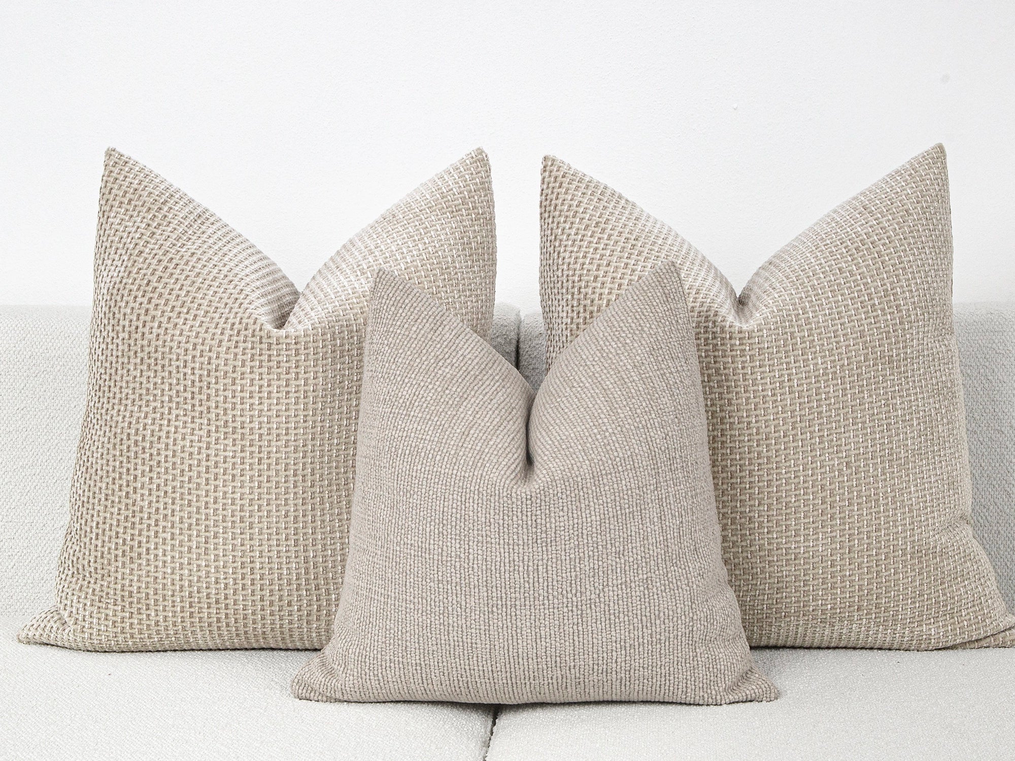 Earthy Beige Textured Pillow Cover