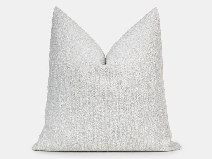 Boho White Boucle Pillow Cover